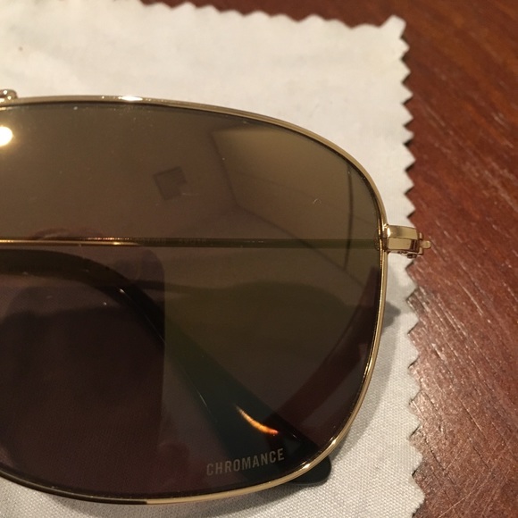 Gold framed polarized chromace ray bans